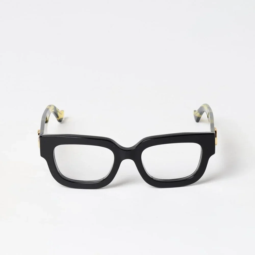 NWT Gucci GG1548O-006 Black Rectangle 52mm Eyeglasses